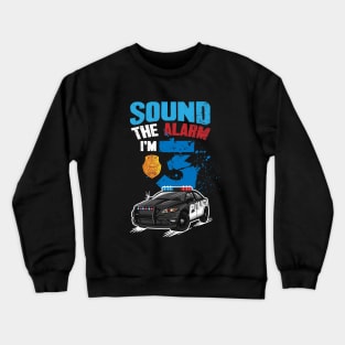 Kids Police Car 3rd Birthday Gift Boy Sound The Alarm I'm 3 Crewneck Sweatshirt